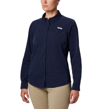Columbia Overhemd Dames, Coral Point Long Sleeve Woven Donkerblauw, 27JNXWLDY